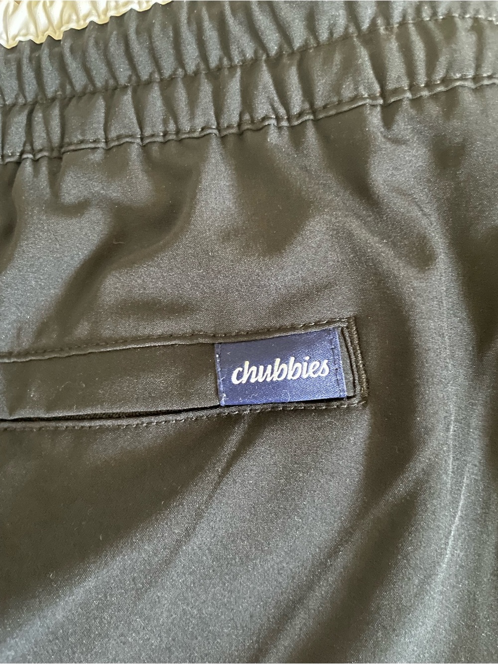 chubbies Black Swim Trunks with White Waistband and Drawstring - Picture 4 of 8